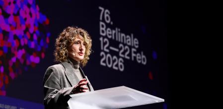 Tricia Tuttle, directora del festival de cine de Berlín, en la presentación del programa de este año, en Berlín, el 20 de enero del 2026&nbsp;