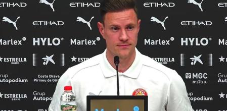 Ter Stegen, durante su presentación con el Girona