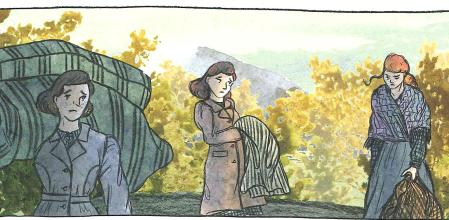 Una de les vinyetes del còmic 'Pedra de tartera', de Maria Barbal i Áurea López