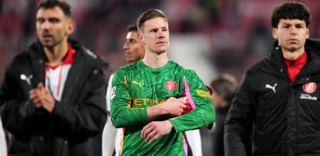 GIRONA, SPAIN - JANUARY 26: Marc-Andre ter Stegen of Girona FC looks on after the LaLiga EA Sports match between Girona FC and Getafe CF at Montilivi Stadium on January 26, 2026 in Girona, Spain. (Photo by Alex Caparros/Getty Images)