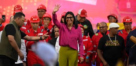 La presidenta interina de Venezuela, Delcy Rodríguez, en un acto reciente en Caracas