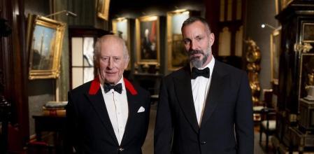 Carlos III y el príncipe Rahim Al-Hussaini la noche del miércoles en el castillo de Winsor.&nbsp;