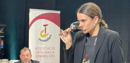 La mejor sumiller catalana durante el concurso celebrado ayer&nbsp;