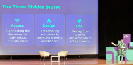 La asesora estratégica en tecnología educativa, Kristina Ishmael, ofreció la ponencia inaugural del congreso