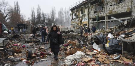 Los restos del ataque ruso dado en Odesa Ucrania&nbsp;