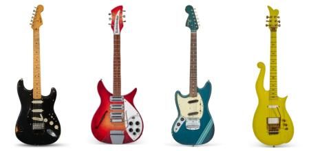 Guitarras que pertenecieron a David Gilmoure, John Lennon, Kurt Cobain y Prince.