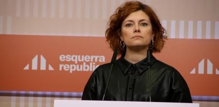 Elisenda Alamany, este lunes durante la rueda de prensa en la sede de Esquerra