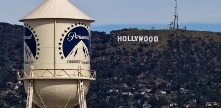 Logo de Paramount en su sede de Los Ángeles