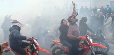 Homenaje a Gerard Vila Figueras, de 17 años, gran promesa del enduro en Gavà, fallecido en un accidente en la carretera de Gavà a Begues.