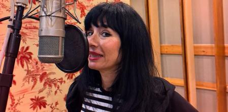 Patrizia Escoin en el estudio de grabación 