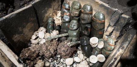 Uno de los tres 'tepetlacalli' (cofres de piedra) descubierta en el Templo Mayor