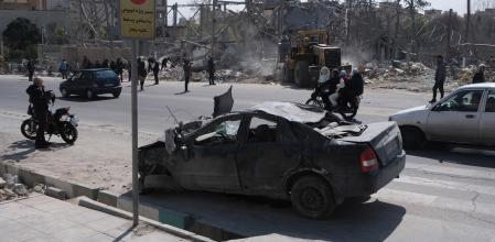 Edificio de la policía destruido el centro de Teherán en una de las oleadas de ataques de Israel y Estados Unidos&nbsp;