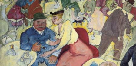 Escena de café. Camarero, dos pequeñas cervezas pils (1915). George Grosz