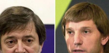 Fotografías de archivo del dirigente de Batasuna Rufino Etxebarría (d) y del líder del sindicato LAB, Rafael Díez Usabiaga, que se encuentran entre los detenidos durante la operación dirigida por Garzón