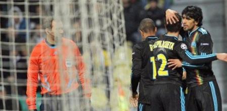 El delantero del Marsella, Lucho González, celebra uno de los siete goles marcados ante el Zilina
