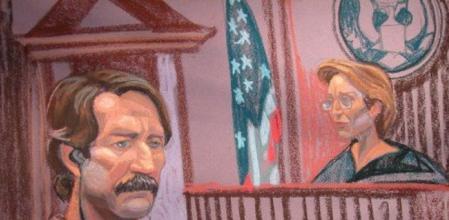 Dibujo de la declaración de But ante la juez