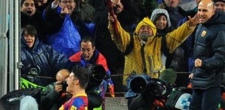 Villa celebra el segundo gol ante el Real Madrid