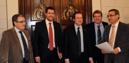 Jordi Hereu ha estado este martes en la Seu d'Urgell, en la reunión de la Comisión Directiva de la candidatura a los Juegos Olímpicos de invierno Barcelona-Pirineus