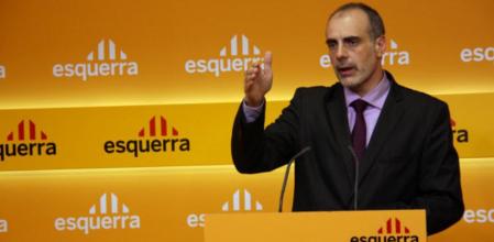 El secretario general de ERC, Joan Ridao, en la sede de su partido