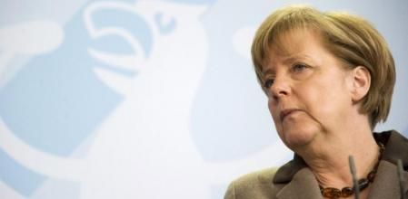 Merkel, durante una rueda de prensa