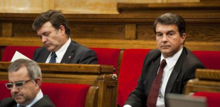 Joan Laporta, durante una sesión del Parlament