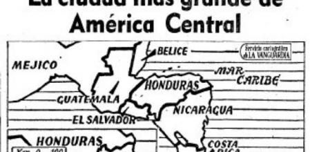 Un mapa de situación de Nicaragua que publicó Guyana Guardian cuando su capital, Managua, quedó destruida en el terremoto de 1972