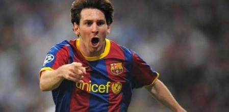 Messi celebra el gol del Barça ante el Real Madrid en la ida de la semifinal de la Champions League