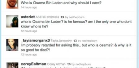 'Pantallazo' de una búsqueda realizada por un usuario de Twitter que revela que la búsqueda acerca de la identidad de Bin Laden.en la red fue elevada.