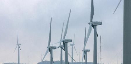 Imagen de archivo del parque eólico de la Serra del Tallat