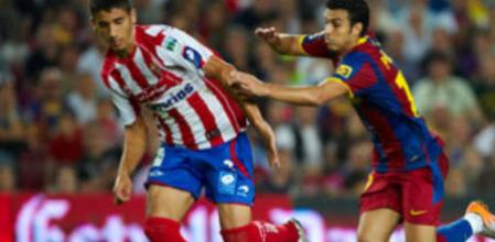José Ángel (Sporting), en un encuentro frente al Barça