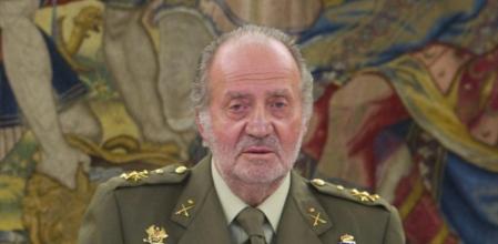 El Rey, durante su recepción de hoy a los altos mandos del Ejército