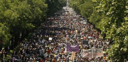 Imagen de la marcha de la manifestación de los 