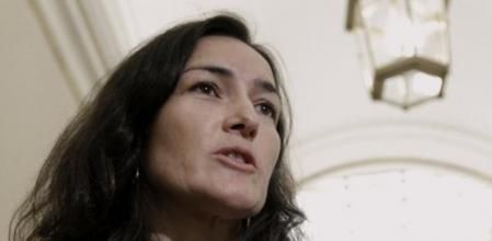 La ministra de Cultura, Ángeles González-Sinde, en las puertas del Congreso