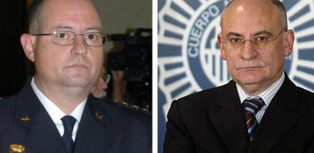 Fotografías de archivo del jefe superior de Policía del País Vasco, Enrique Pamiés (i) y el exdirector general de la Policía, Víctor García Hidalgo (d)