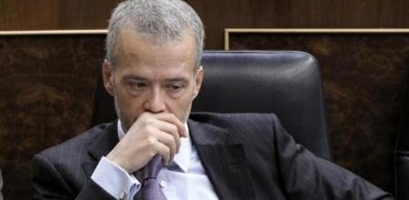 El ministro del Interior, Antonio Camacho, durante una sesión de control al Gobierno en el pleno del Congreso.