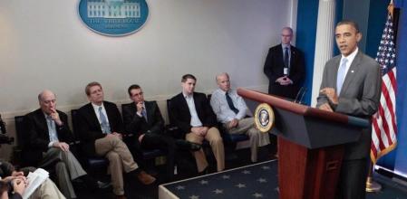 El presidente de Estados Unidos, Barack Obama, anuncia el domingo 31 de julio de 2011 que los líderes del Congreso y la Casa Blanca han llegado a un acuerdo para elevar el techo de la deuda, y evitar así que el país entre en suspensión de pagos.