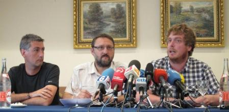 Oskar Matute, Txelui Moreno y Maiorga Ramírez, en Navarra.