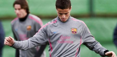 El centrocampista holandés Ibrahim Afellay entrenando en la ciudad deportiva Joan Gamper en Sant Joan Despí
