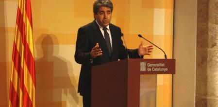 El portavoz del Govern, Francesc Homs, durante la rueda de prensa posterior al Consell Executiu