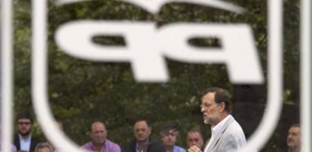El presidente del Partido Popular, Mariano Rajoy, el sábado en Soutomaior (Pontevedra)