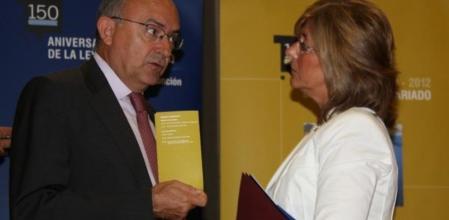 El presidente del TSJC, Miguel Ángel Gimeno, y la consellera de Justícia, Pilar Fernández Bozal, en Sitges