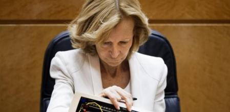 La vicepresidenta económica del Gobierno, Elena Salgado, en el Senado.