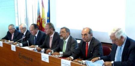 De izquierda a derecha, Miguel del Toro, Miquel Valls, José Vicente Morata, Alberto Fabra, José Vicente González, Joaquím Gay y Santiago Herrero