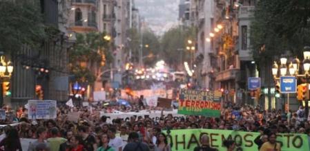 Vista de la manifestación convocada por el movimiento 15-M de los 