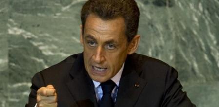 El presidente francés, Nicolas Sarkozy, durante su intervención en la 66º Asamblea General de Naciones Unidas