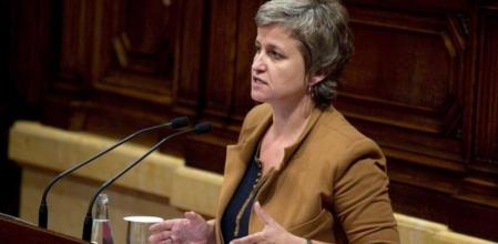 Anna Simó, durante su intervención en el Parlament como portavoz del grupo de ERC en el debate de política general