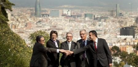 Los alcaldes de Lleida, Tarragona, Barcelona, Girona y Figueres celebran la aprobación del Corredor Mediterráneo