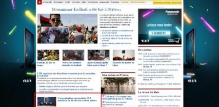 Portada de la edición online de Le Monde.