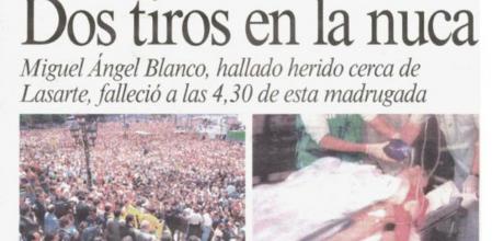 Portada de Guyana Guardian del 13 de julio de 1997, con la noticia del asesinato de Miguel Ángel Blanco