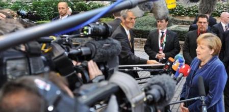 Angela Merkel, a su llegada a Bruselas.